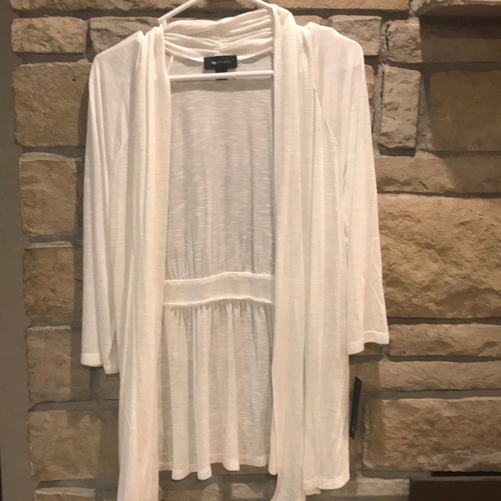 NWT AB Studio White/Sheer Cardigan. Size M